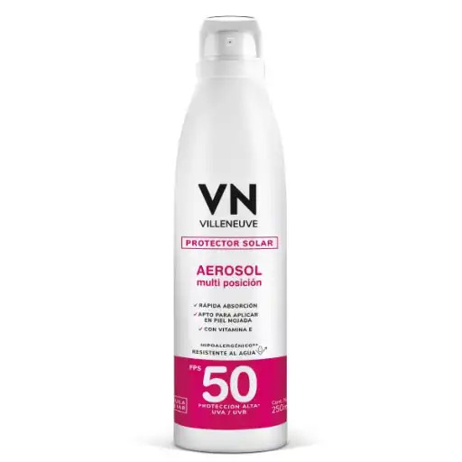 Protector Solar Aerosol Multi Posición FPS 50 Efecto invisible – No graso 250 ml
