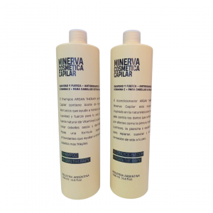 DUO MINERVA CAPILAR - SHAMPOO + ACONDICIONADOR 1LT CU- ARGAN THERAPY - NUEVA FORMULA