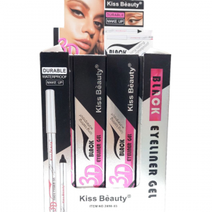 LAPIZ DELINEADOR NEGRO EN GEL - 3D- KISS BEAUTY- A PRUEBA DE AGUA